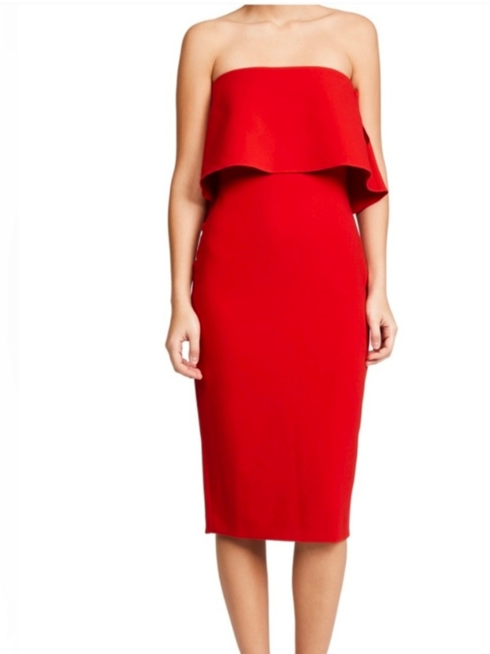 LIKELY Red  Driggs strapless  Midi Dress size 2